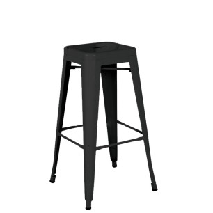 Метален бар стол 43x43x76см черен мат ANTIQUE-(630) - Horecano