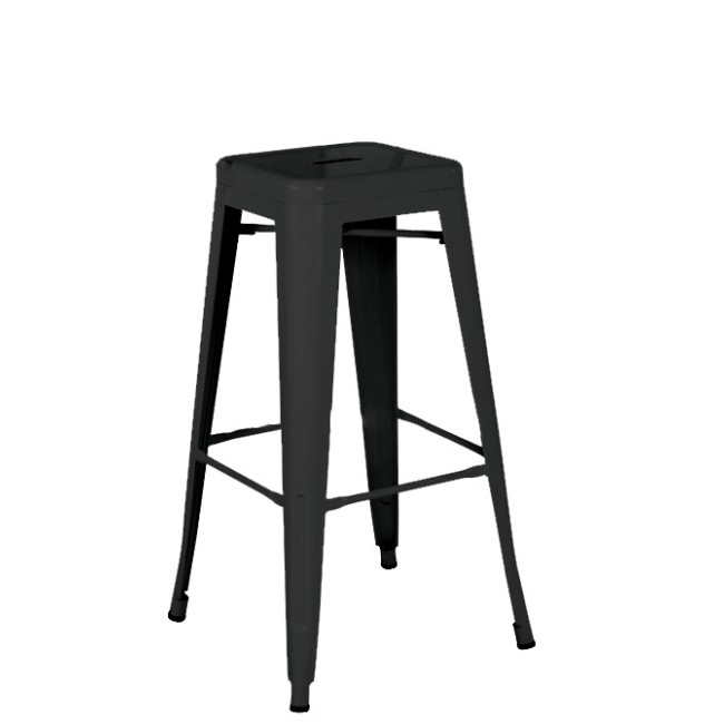 Метален бар стол 43x43x76см черен мат ANTIQUE-(630) - Horecano