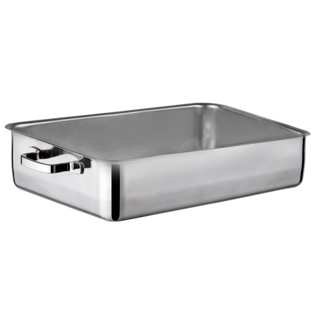 Иноксова дълбока тава за готвене с дръжки 36x25xh8см INOXRIV-PROFI  (53106201)