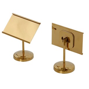 Метална информационна табелка за блок маса - златиста 10.5х9х5.3см GOLD SERVING UTENCILS-(HC-931035) 194683-1   - Horecano