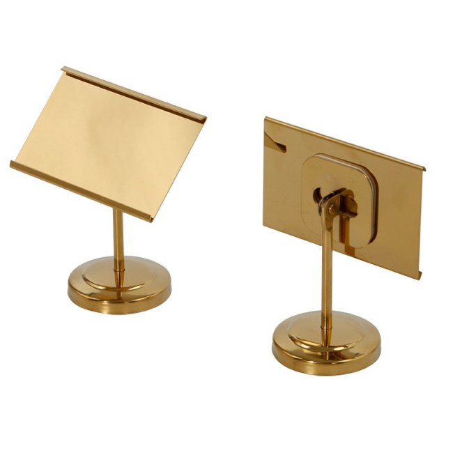 Метална информационна табелка за блок маса - златиста 10.5х9х5.3см GOLD SERVING UTENCILS-(HC-931035) 194683-1   - Horecano