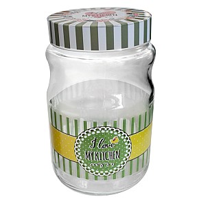 Стъклен буркан  CANDY 1.7л с три различни декори M-331076 - Horecano