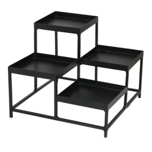 Метален щанд за блок маса за 4 плата черен мат 24,5x20,35см (SG-79953) - Horecano