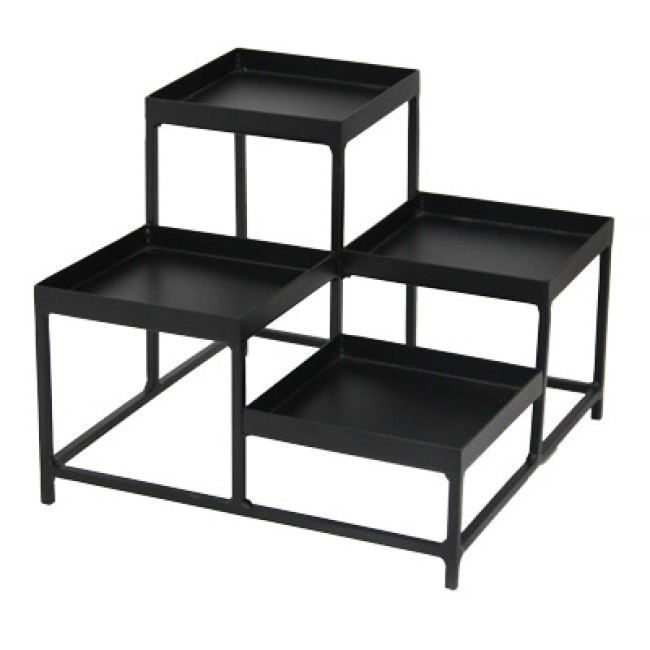 Метален щанд за блок маса за 4 плата черен мат 24,5x20,35см (SG-79953) - Horecano
