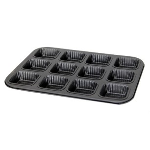 Метална форма  за мъфини квадрат 26.5х35х3см  B742 12бр. BAKERY-(0193634) - Horecano
