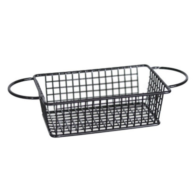 Метална кошничка  за сервиране с две дръжки 16x10.5x5см черна  HORECANO-(HC-981486)