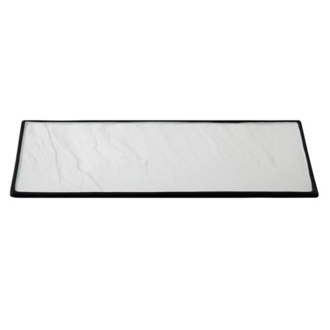 Порцеланово плато с матов черен ръб 41x17.5см HORECANO-BUFFET-(F2935BY-16W)