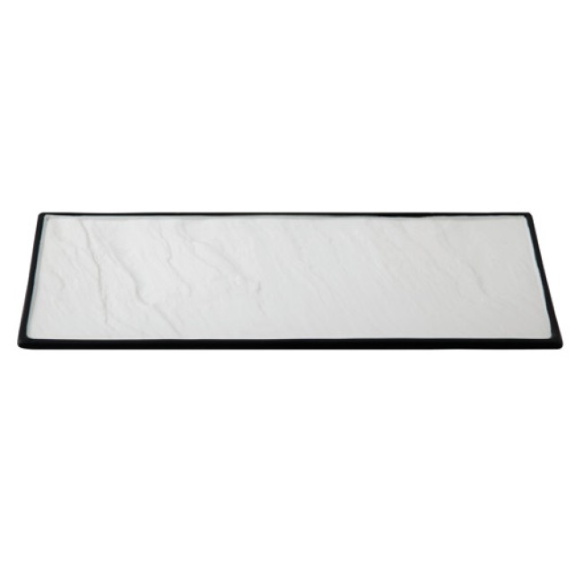 Порцеланово плато  с матов черен ръб 30x14см  HORECANO-BUFFET-(F2935BY-12W)
