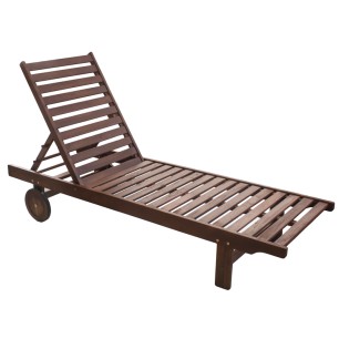 Дървен шезлонг класик 193x60x30см (C3017D) - Horecano