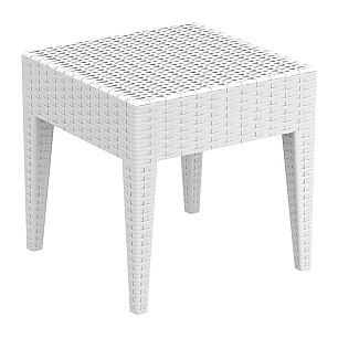 Маса за шезлонг - ратан 45x45x45см MIAMI бяла SI-(858) - Siesta