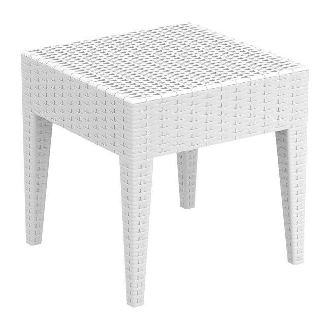 Маса за шезлонг - ратан 45x45x45см MIAMI бяла SI-(858) - Siesta