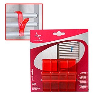 Комплект пластмасови закачалки за хавлии  4бр. червени  PN-(M-B22-18)  - Primanova