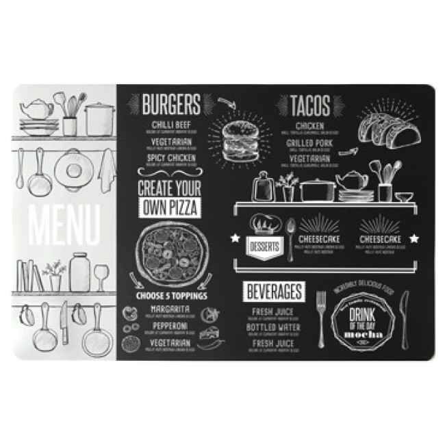 Полипропиленова подложка  за хранене CHALKBOARD SILVER 43,5x28,5см  HORECANO-(PPCO-27209D)