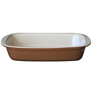 Керамична тава правоъгълна 27x16,5xh5,5см табако/крем  CERUTIL-(P1056)