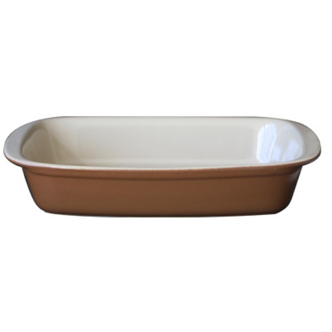 Керамична тава правоъгълна 27x16,5xh5,5см табако/крем  CERUTIL-(P1056)