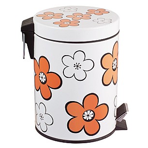 Кош с педал 12л FLOWER оранжев  G-(11054A-O) - Horecano