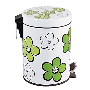 Кош с педал 12л  FLOWER зелен  G-(11054А-G) - Horecano