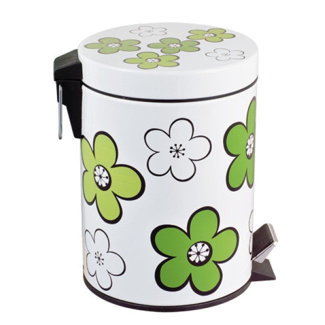 Кош с педал 12л  FLOWER зелен  G-(11054А-G) - Horecano