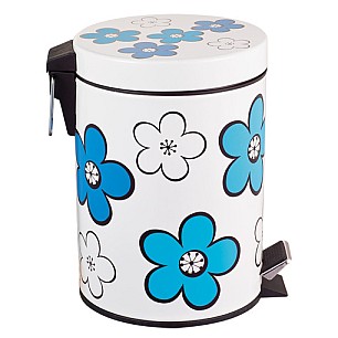 Кош с педал 12л  FLOWER син G-(11054A-B) - Horecano