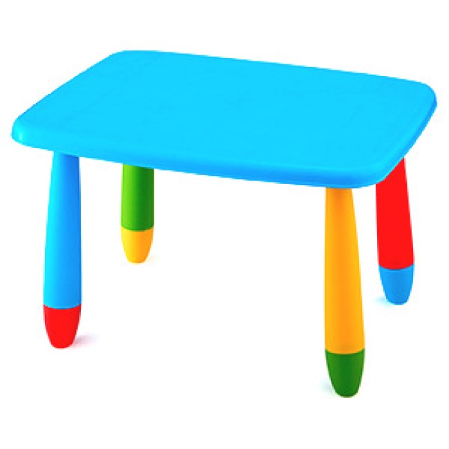 Пластмасова детска маса правоъгълна 72,5x57см синя KIDS-(LXZ-102) - Horecano