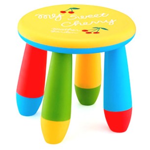 Пластмасово детско столче кръгло жълто KIDS-(LXS-302) - Horecano