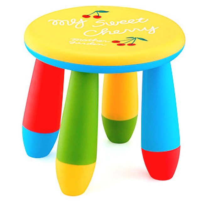 Пластмасово детско столче кръгло жълто KIDS-(LXS-302) - Horecano