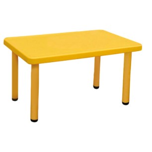 Пластмасова детска маса правоъгълна 122x61x48см жълта KIDS-(LXZ-104) - Horecano