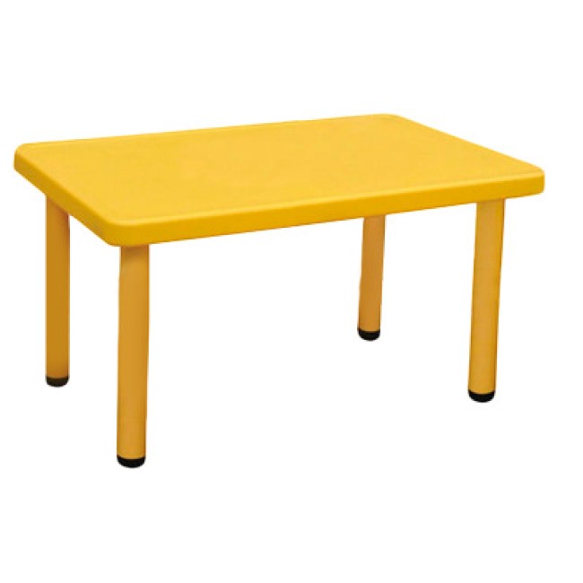 Пластмасова детска маса правоъгълна 122x61x48см жълта KIDS-(LXZ-104) - Horecano