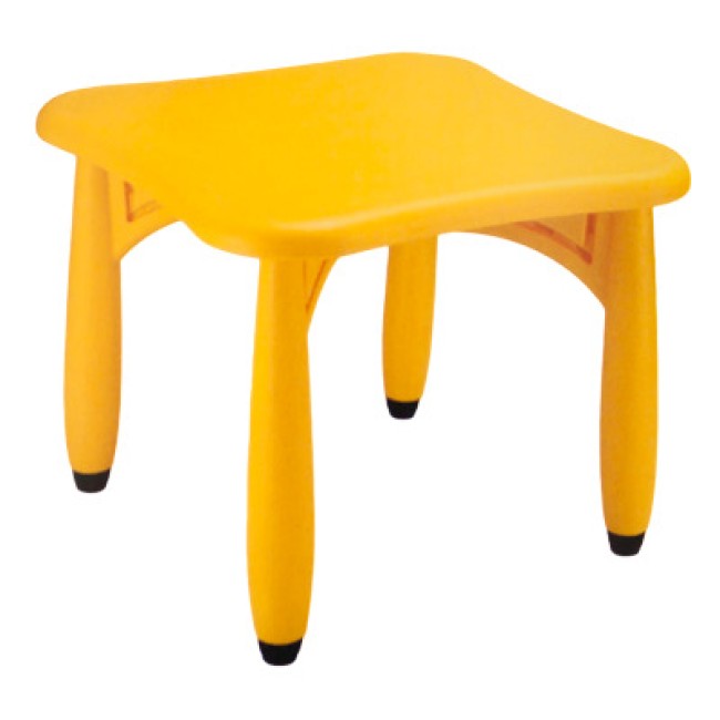 Пластмасова детска маса квадратна 62x62x52см жълта KIDS-(LXZ-105) - Horecano