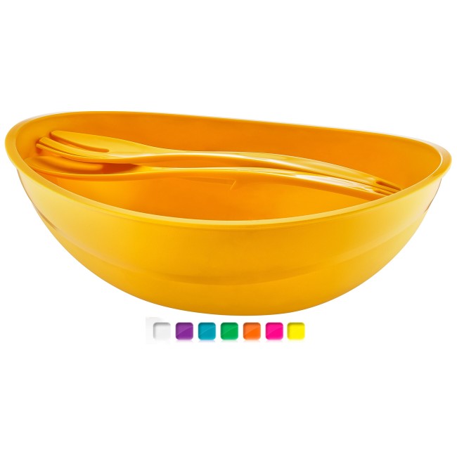 Пластмасов комплект купа с лъжици за салата 5.5л  овал ИП-(BD-376) - Irak Plastik 