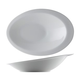 Порцеланово плато овално скосено 33x23xh9.5см  HORECANO-BUFFET-(F1852-13)
