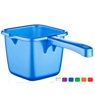 Пластмасово канче квадратно с декор 1.2л различни цветове ИП-(CM-235) - Irak Plastik