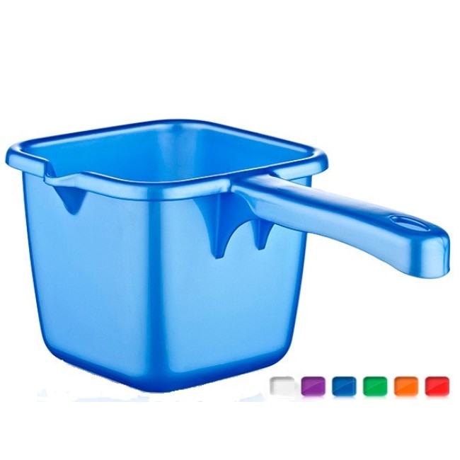 Пластмасово канче квадратно с декор 1.2л различни цветове ИП-(CM-235) - Irak Plastik