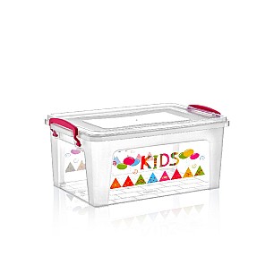 Пластмасова кутия контейнер дълбока с декор 9л  35,8x23xh16см DUNYA-(30264)