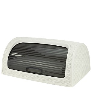 Кутия за хляб 41,4x26,9xh18,1см бяла - PVC ратан DUNYA-(05330)