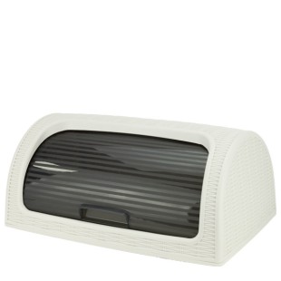 Кутия за хляб 41,4x26,9xh18,1см бяла - PVC ратан DUNYA-(05330)