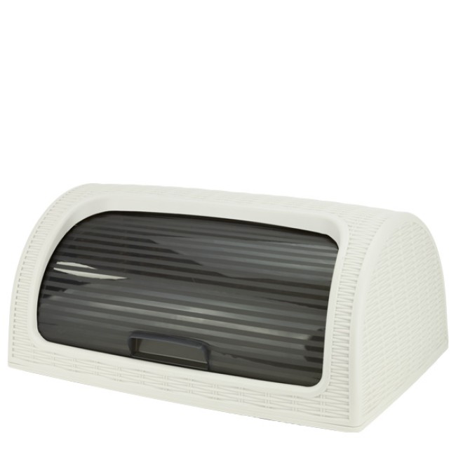 Кутия за хляб 41,4x26,9xh18,1см бяла - PVC ратан DUNYA-(05330)
