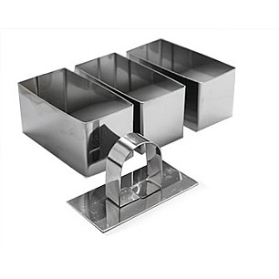 Иноксови форми правоъгълни 3-ка малки 8x4x4см HORECANO-(RB-BX07 / 2741-7713) (M)