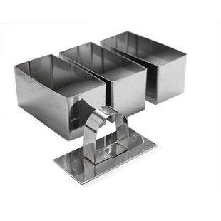 Иноксови форми правоъгълни 3-ка малки 8x4x4см HORECANO-(RB-BX07 / 2741-7713) (M)