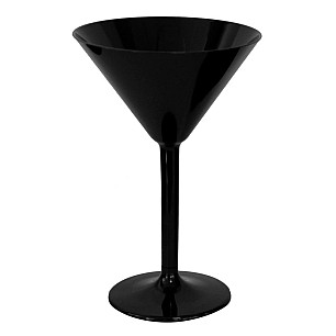Поликарбонатна чаша за мартини 11,2xh17см 200мл черна RK-PREMIUM BLACK-(PM.M20) - Rubikap