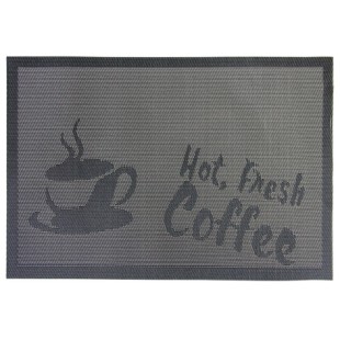 Подложка за хранене Hot Fresh Coffee 45x30см черна PVC (0193655) - Horecano