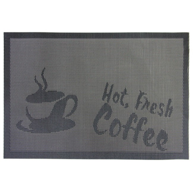 Подложка за хранене Hot Fresh Coffee 45x30см черна PVC (0193655) - Horecano
