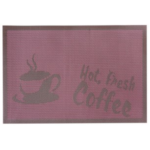 Подложка за хранене Hot Fresh Coffee 45x30см лилава PVC (0193653) - Horecano
