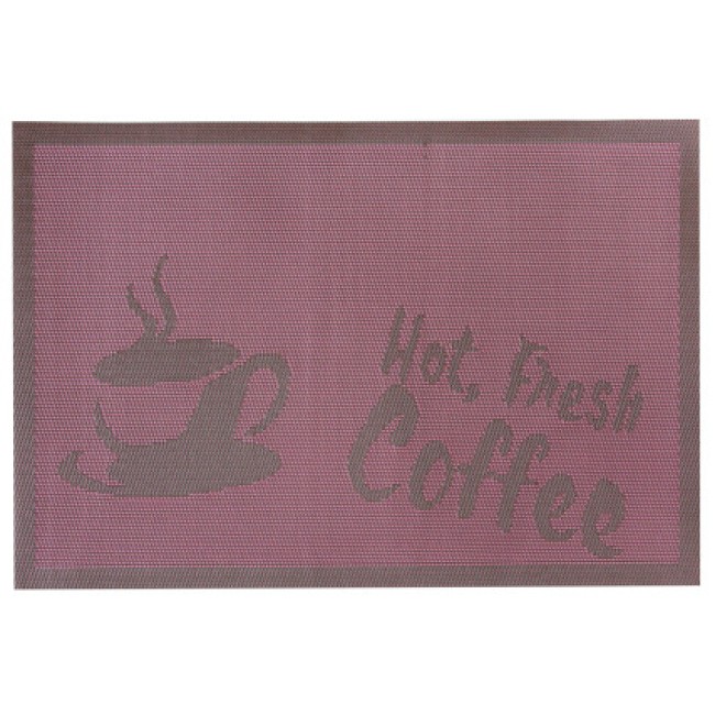 Подложка за хранене Hot Fresh Coffee 45x30см лилава PVC (0193653) - Horecano