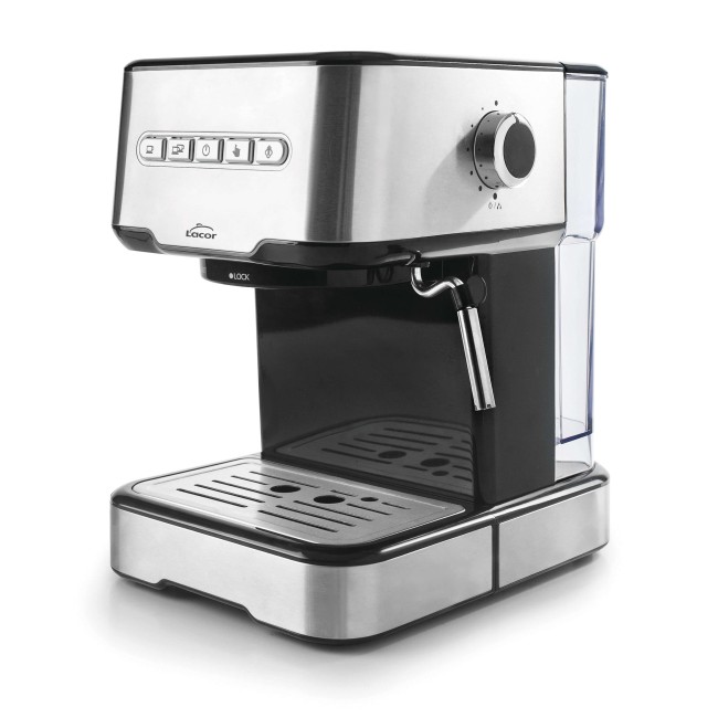 Еспресо машина за смляно кафе и ESE капсули 220-240V, 50/60Hz, 850W, 15 bar, 1,5л, 21x26,5x30см, 3,60кг - Lacor