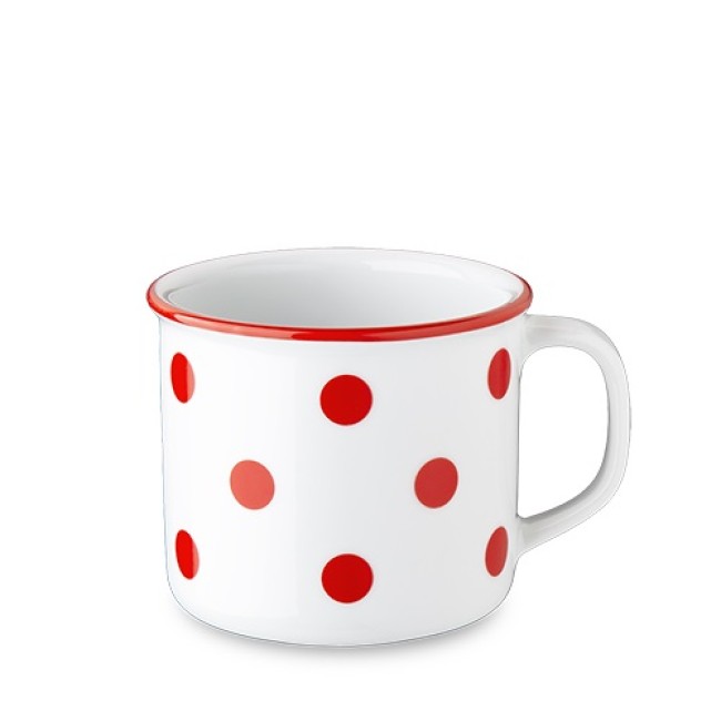 Порцеланова чаша / канче 350мл с червени точки RETRO MUGS - G.Benedikt