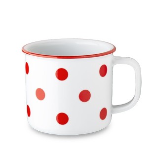 Порцеланова чаша / канче 750мл с червени точки RETRO MUGS - G.Benedikt