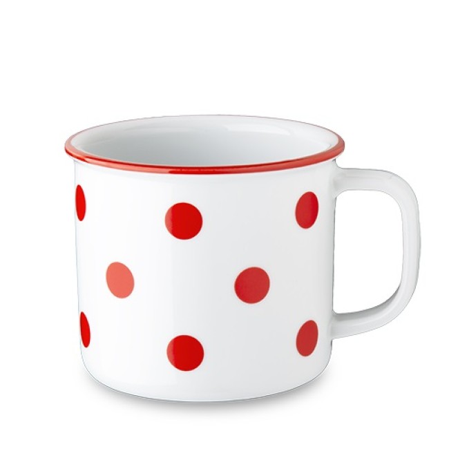 Порцеланова чаша / канче 750мл с червени точки RETRO MUGS - G.Benedikt