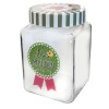 Стъклен буркан квадратен CANDY 1,5л с три различни декора M-331069 - Horecano