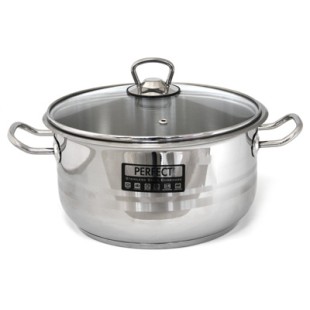 Иноксова тенджера със стъклен капак 28x18см 10.5л HR-PERFECT GASTRO-(4TTCKK1128006) - Hascevher